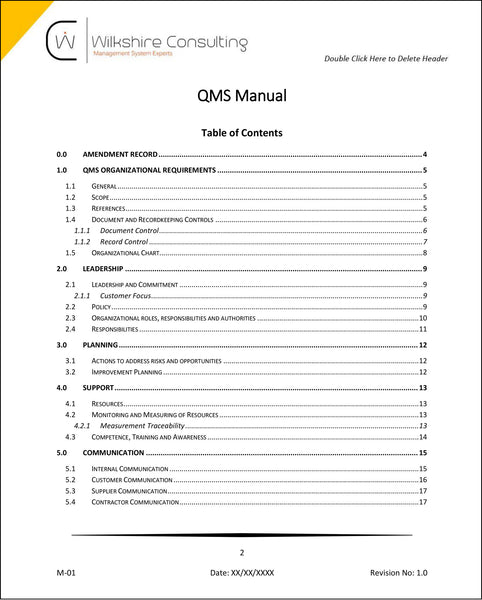 ISO 9001:2015 Quality Management System Documentation Template Package