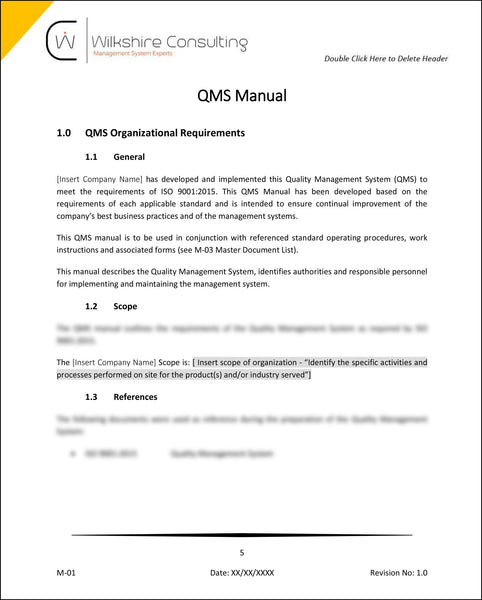 ISO 9001:2015 Quality Management System Documentation Template Package