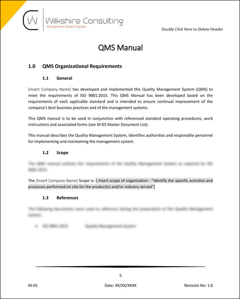 ISO 9001:2015 Quality Management System Documentation Template Package