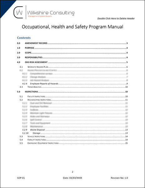 45001:2018 Occupational Health and Safety Documentation Template Package