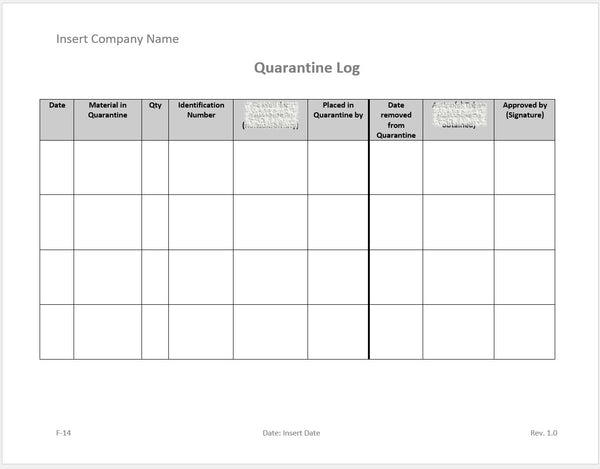 Quarantine Log