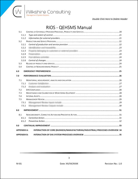 Recycling Industry Operational Standard (RIOS) Documentation Template Package