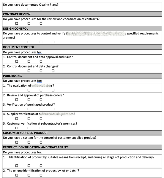 Supplier Questionnaire