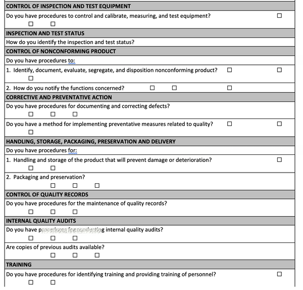 Supplier Questionnaire